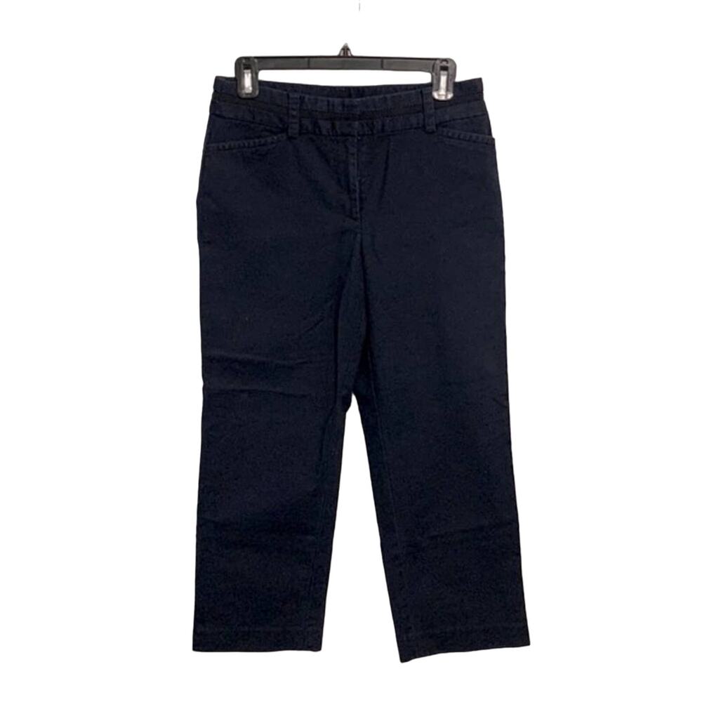 Ann Taylor Margo Navy Blue Cropped Pants size 6